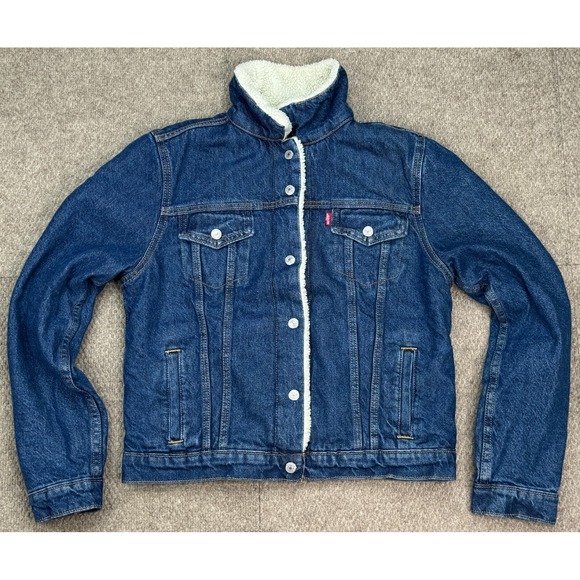 Levi's Women's Original Sherpa‎ Trucker Denim Jacket Size Medium - Picture 1 of 16